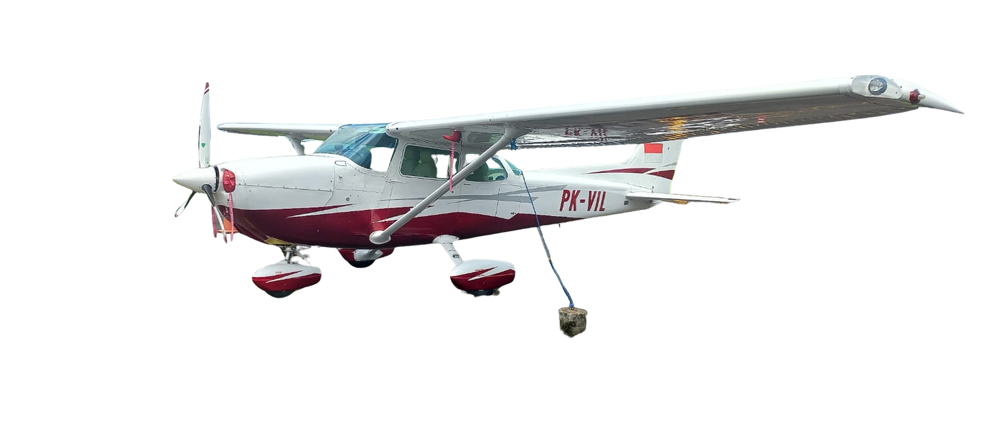 Cessna 172 PK-VIL — the survey platform carrying the LiDAR sensors