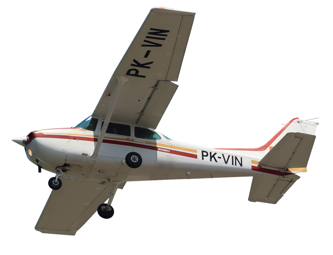 Cessna 172 Skyhawk, registration PK-VIN, in flight